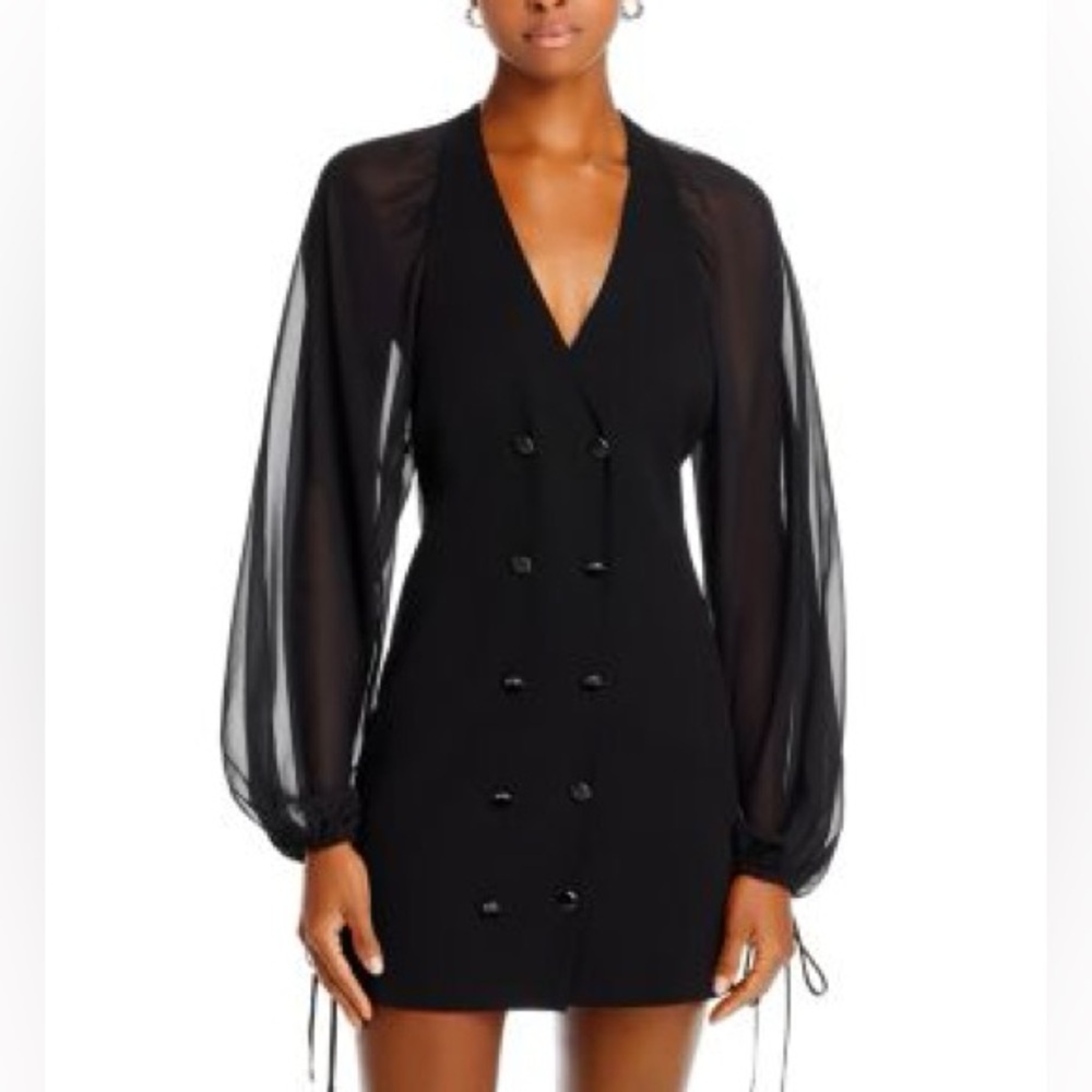 NWT Frame Sheer Sleeve Double Breasted Blazer Dress